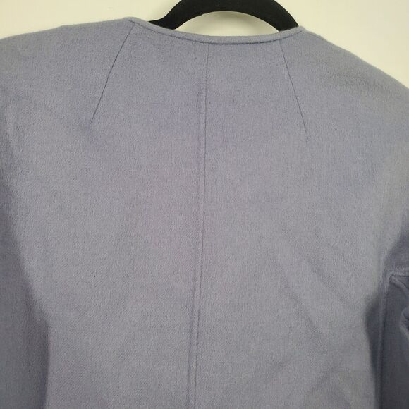 Max Mara SZ 8 Purple Lana Virgin Wool Angora Casual Career Long Lined Jacket - Picture 7 of 11